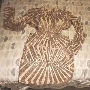 J.ouR Gold Backless Evening Dress